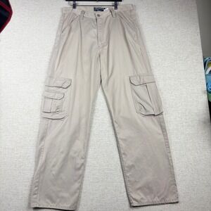 Vintage Levis SilverTab Cargo Pants Mens 34x34 Khaki Tan Y2K Cotton Nylon Blend